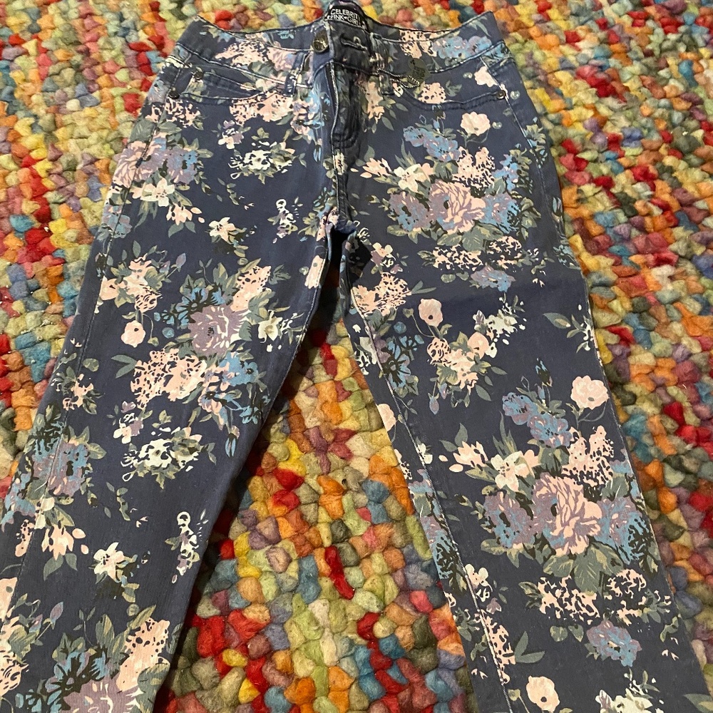 Celebrity Pink Girls Floral Jeans